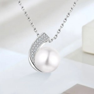 Hongde 925 Sterling ezüst gyémántokkal és gyöngyökkel gyűrűvel&Egyedinyaklánc gyűrű készlet